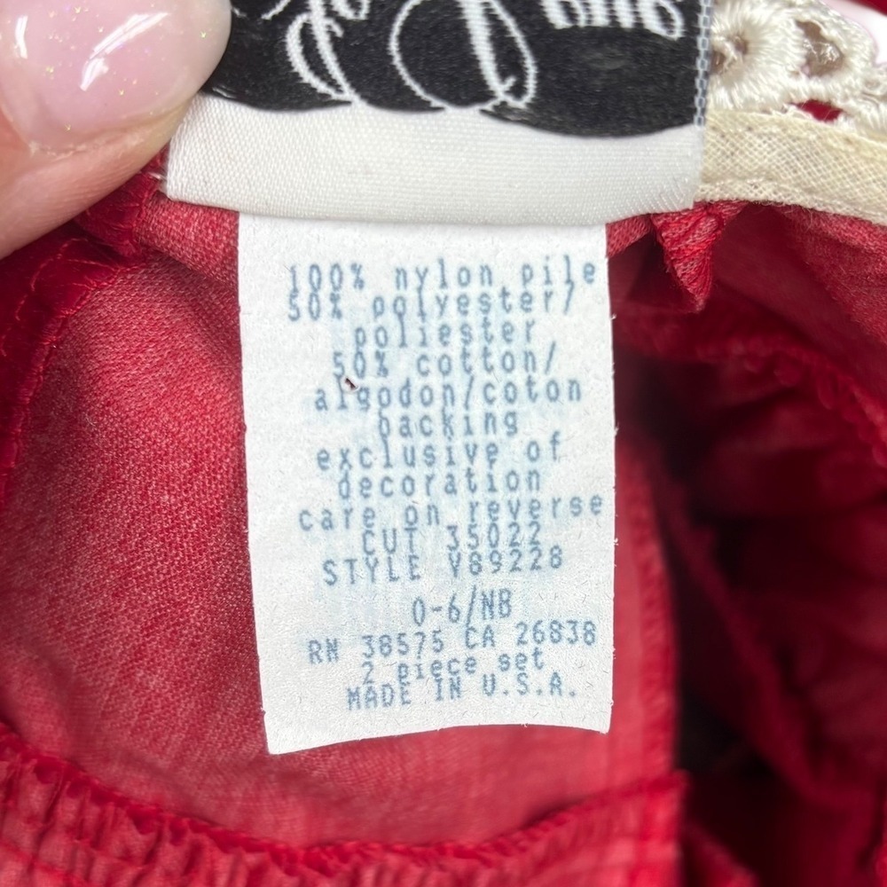 Jo Lane Baby Toddler Red Velvet Lace Dress Special Occasion Holiday Infant - Picture 5 of 6